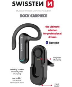 Swissten Dock Earpiece Bluetooth Austiņa ar Lādētāju