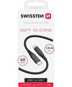 Swissten Soft Silicone Kabelis USB-C / USB-C / 1.5m / 60w