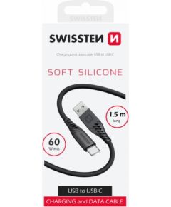 Swissten Soft Silicone Kabelis USB / USB-C / 1.5m / 60w