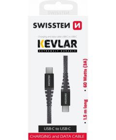 Swissten Kevlar Kabelis USB-C / USB-C / 1.5m / 60w