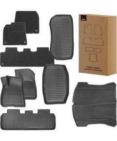 9-Piece Floor Mat for Tesla 3 Baseus T-Space Series (black polypropylene)