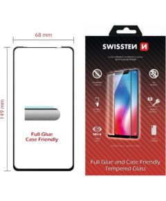 Swissten Full Face Tempered Glass Aizsargstikls Pilnam Ekrānam Huawei Nova 5T Melns