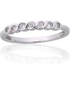 Серебряное кольцо #2101848(PRh-Gr)_CZ, Серебро 925°, родий (покрытие), Цирконы, Размер: 17, 1.6 гр.