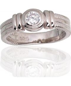 Серебряное кольцо #2101796(PRh-Gr)_CZ, Серебро 925°, родий (покрытие), Цирконы, Размер: 17.5, 4.2 гр.