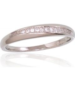 Серебряное кольцо #2101647(PRh-Gr)_CZ, Серебро 925°, родий (покрытие), Цирконы, Размер: 17.5, 1.8 гр.