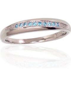 Серебряное кольцо #2101647(PRh-Gr)_CZ-AQ, Серебро 925°, родий (покрытие), Цирконы, Размер: 17.5, 1.8 гр.