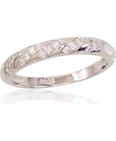 Серебряное кольцо #2101545(PRh-Gr)_CZ, Серебро 925°, родий (покрытие), Цирконы, Размер: 17, 1.9 гр.