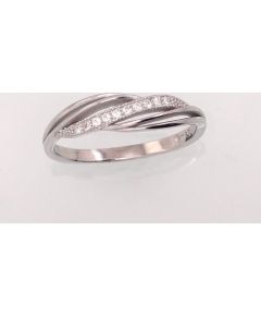 Серебряное кольцо #2101476(PRh-Gr)_CZ, Серебро 925°, родий (покрытие), Цирконы, Размер: 16, 1.5 гр.