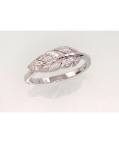 Серебряное кольцо #2101474(PRh-Gr)_CZ, Серебро 925°, родий (покрытие), Цирконы, Размер: 18, 2.4 гр.
