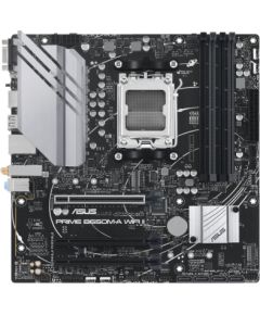 Asus PRIME B650M-A WIFI II Processor family AMD, Processor socket AM5, DDR5 DIMM, Memory slots 4, Supported hard disk drive interfaces 	SATA, M.2, Number of SATA connectors 4, Chipset  AMD B650,  mATX