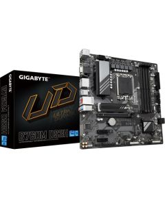 Mainboard GIGABYTE Intel B760 Express LGA1700 Micro-ATX Memory DDR5 Memory slots 4 2xPCI-Express 3.0 1x 1xPCI-Express 4.0 16x 2xM.2 1x15pin D-sub 1xHDMI 2xDisplayPort 2xUSB 2.0 3xUSB 3.2 1xUSB-C 1xPS/2 1xRJ45 3xAudio port B760MDS3H