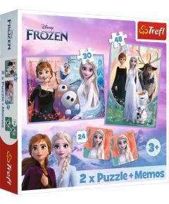 TREFL FROZEN Комплект пазлов "Холодное сердце 2" 30шт. + 48шт. + 24 мемо