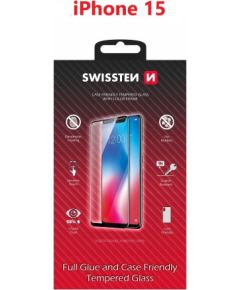 Swissten Full Face Tempered Glass Aizsargstikls Pilnam Ekrānam Apple iPhone 15
