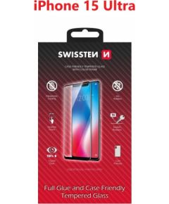 Swissten Full Face Tempered Glass Aizsargstikls Pilnam Ekrānam Apple iPhone 15 Pro Max