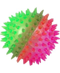 Import Leantoys Spiked ball transparent 8.5cm with light bicolour HPA07