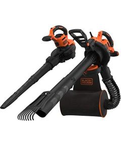 Black&decker BLACK + DECKER 3-in-1 electric leaf vacuum BEBLV301-QS, leaf vacuum / leaf blower (black / orange, 3,000 watts)