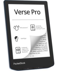 E-Reader POCKETBOOK Verse Pro 6" 1072x1448 1xUSB-C Wireless LAN Bluetooth Azure PB634-A-WW