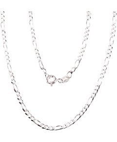 Серебряная цепочка Фигаро 2,2 мм, алмазная обработка граней #2400105, Серебро 925°, длина: 50 см, 5.5 гр.