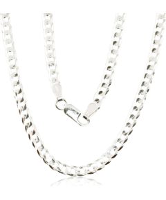 Серебряная цепочка Картье 3.9 мм, алмазная обработка граней #2400070, Серебро 925°, длина: 55 см, 11.8 гр.