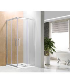 Dušas stūris Vento Firenze kvadrāts, 90*90*195, stikls 6mm Easy Clean,  hromēts profils, bez paliktņa