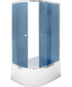 Dušas stūris Gotland Eko 120x80x195 cm, pelēks stikls, dziļais (40cm) paliktnis,hromēts profils, bez sifona,labais izpildījums