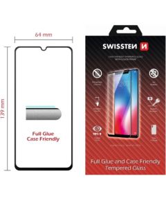 Swissten Full Face 5D Tempered Glass Aizsargstikls Pilnam Ekrānam Samsung A40 Melns