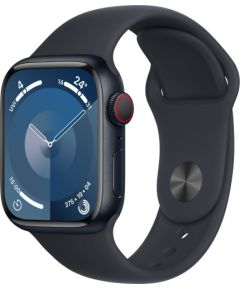 Apple Watch 9 GPS + Cellular 41mm Sport Band M/L, midnight (MRHT3ET/A)