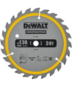 Griešanas disks DeWalt DT1947-QZ; 136x10 mm; Z24