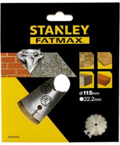 Dimanta segmentu diski sausajai un slapjajai griešanai Stanley STA38102-XJ; 115x22,23 mm