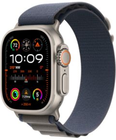 Apple Watch Ultra 2 GPS + Cellular, 49mm Titanium Case with Blue Alpine Loop - Large