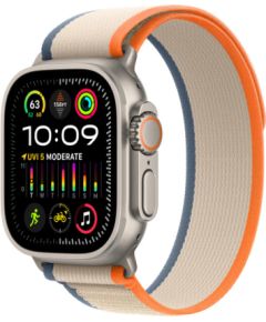Apple Watch Ultra 2 GPS + Cellular, 49mm Titanium Case with Orange/ Beige Trail Loop - S/ M