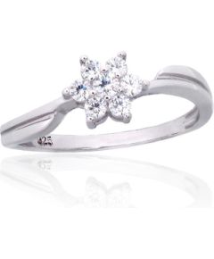 Sudraba gredzens #2101857(PRh-Gr)_CZ, Sudrabs 925°, rodijs (pārklājums), Cirkoni, Izmērs: 18, 2 gr. Sieviešu