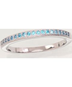 Серебряное кольцо #2101479(PRh-Gr)_CZ-AQ, Серебро 925°, родий (покрытие), Цирконы, Размер: 15.5, 1.4 гр.