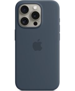 Apple iPhone 15 Pro Silicone Case with MagSafe Storm Blue