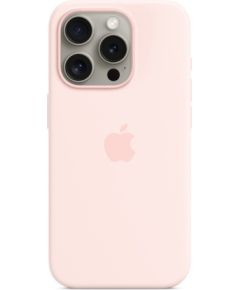 Apple iPhone 15 Pro Silicone Case with MagSafe Light Pink