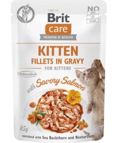 BRIT Care Cat Kitten Savory Salmon Pouch - wet cat food - 85 g