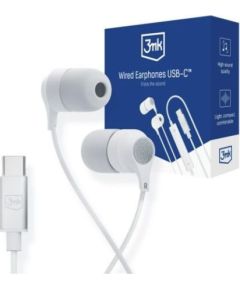 3MK Wired Earphones USB-C  White