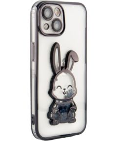 iLike iPhone 15 Silicone Case Print Desire Rabbit Apple Black