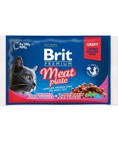 BRIT Premium Cat Meat Plate - wet cat food - 4x100g