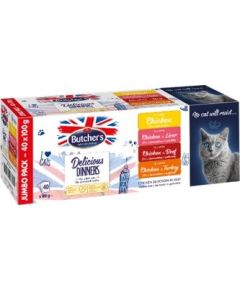 BUTCHER'S Delicious Dinners Jumbo Pack - wet cat food - 4 x 100g