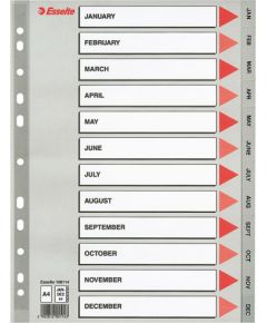 Sadalītājs dokumentiem Esselte A4 formāts, Jan.-Dec., plastikāta