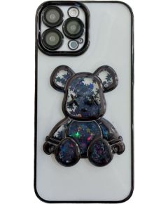 iLike iPhone 15 Pro Max Silicone Case Print Desire Bear Apple Black