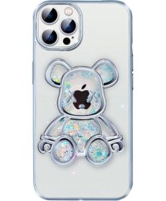 iLike iPhone 15 Pro Max Silicone Case Print Desire Bear Apple Silver