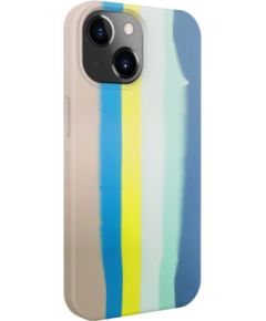 Evelatus iPhone 15 Plus Silicone case Multi-Colored Apple Blue Pink