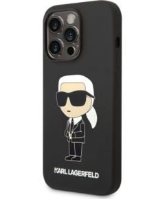 Karl Lagerfeld iPhone 14 Pro Max Liquid Silicone Ikonik NFT Case Apple Black