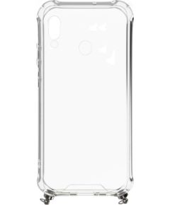 Evelatus Y6 2019 Silicone Transparent with Necklace TPU Strap Huawei Silver