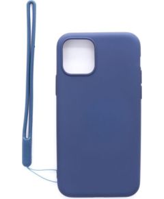 Evelatus iPhone 11 Pro Soft Touch Silicone Case with Strap Apple Dark Blue