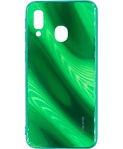 Evelatus Galaxy A40 Water Ripple Full Color Electroplating Tempered Glass Case Samsung Green