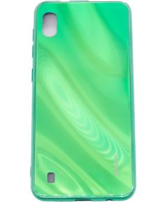 Evelatus Galaxy A10 Water Ripple Full Color Electroplating Tempered Glass Case Samsung Green