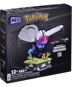 Mattel Mega Pokémon Building Toys, Motion Butterfree Collectible with Mechanized Movement and Display Case for Adult Builders and Collectors HKT22